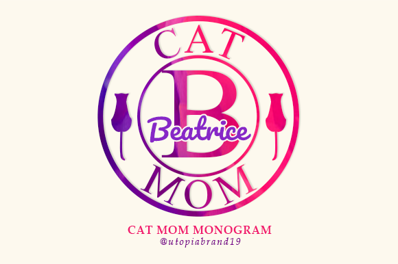 Cat Mom Monogram Font for Business Branding