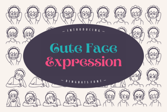 Cute Face Expression Font for Handmade Creations