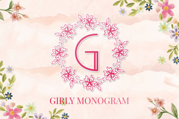 Girly Monogram Font for Editorial Design