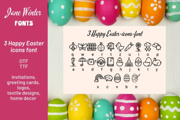 Happy Easter Icons: A Polished Font for Springtime Branding