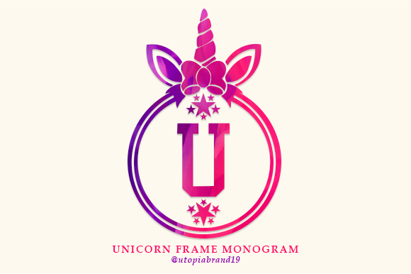 Unicorn Frame Monogram Font for Handmade Creations