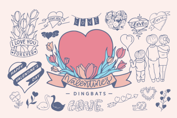 Valentine’s Dingbats for Web Design