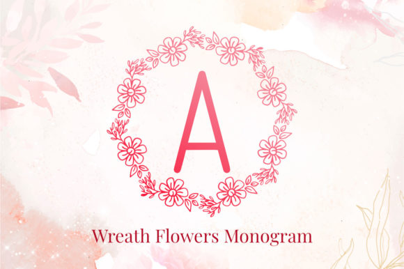 Wreath Flowers Monogram Font for Handmade Creations